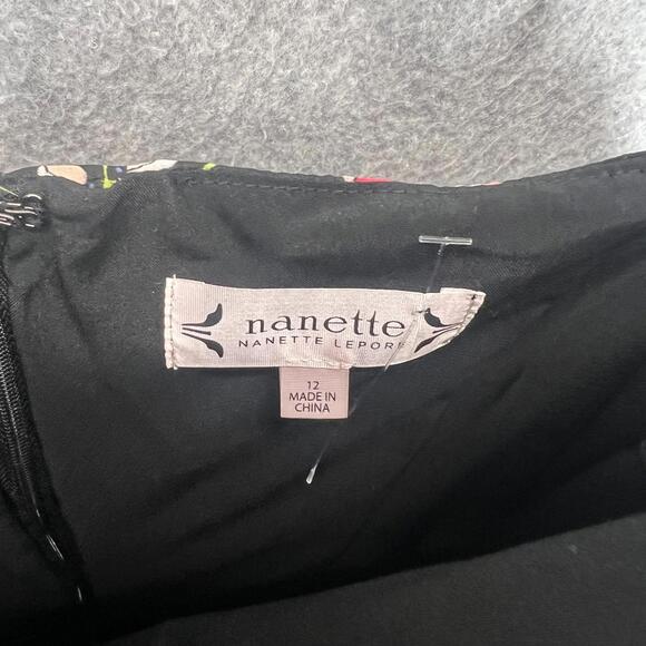 Nanette Lepore Violet Very Back Floral Print Off Shoulder Dress Womens 12 NWT - Picture 7 of 9